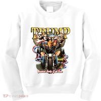 Trump Greatest Rally Of All Time Motorcycle On Back Kids Sweatshirt thumb 0