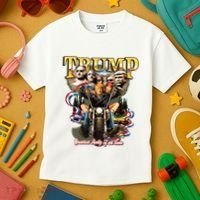 Trump Greatest Rally Of All Time Motorcycle On Back Kids T-Shirt thumb 3