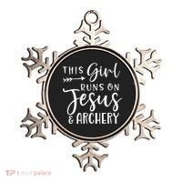 This Girl Runs On Jesus And Archery Ornament thumb 0