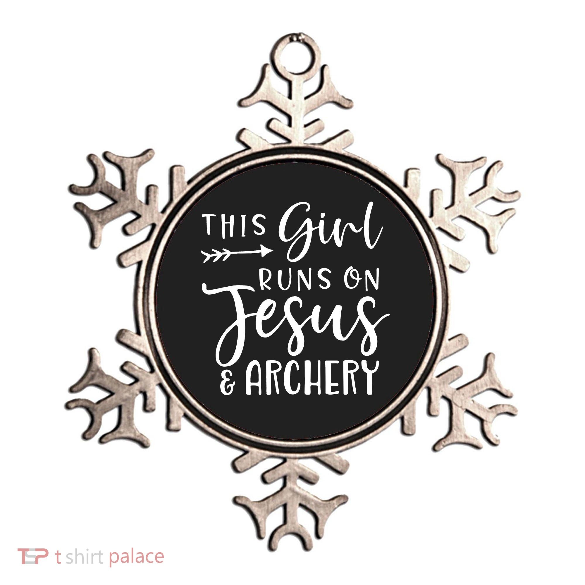 This Girl Runs On Jesus And Archery Ornament