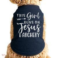 This Girl Runs On Jesus And Archery Doggie Tank thumb 0
