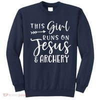 This Girl Runs On Jesus And Archery Sweatshirt thumb 0