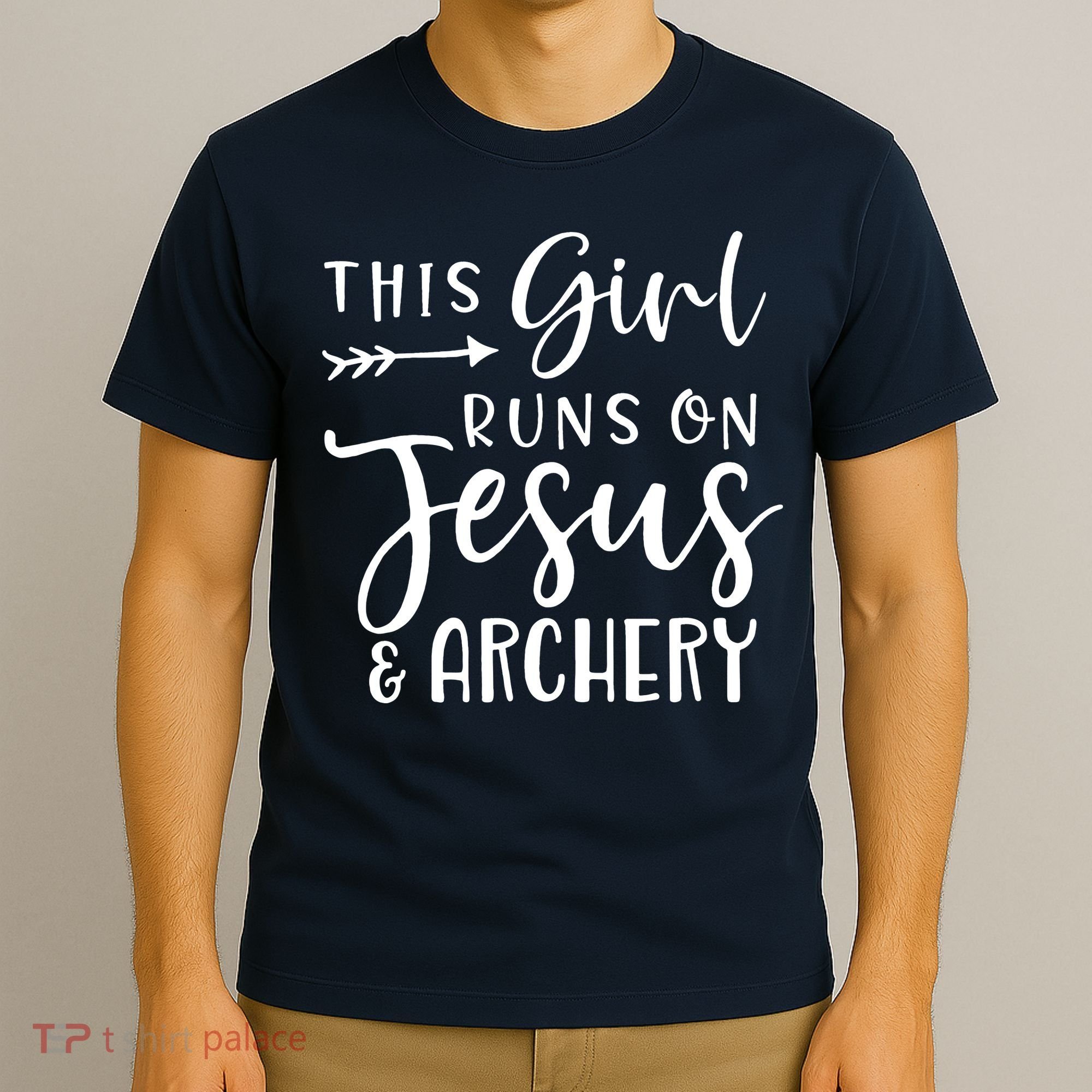 This Girl Runs On Jesus And Archery T-Shirt