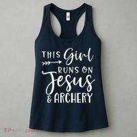 This Girl Runs On Jesus And Archery Women's Tank Top thumb 3