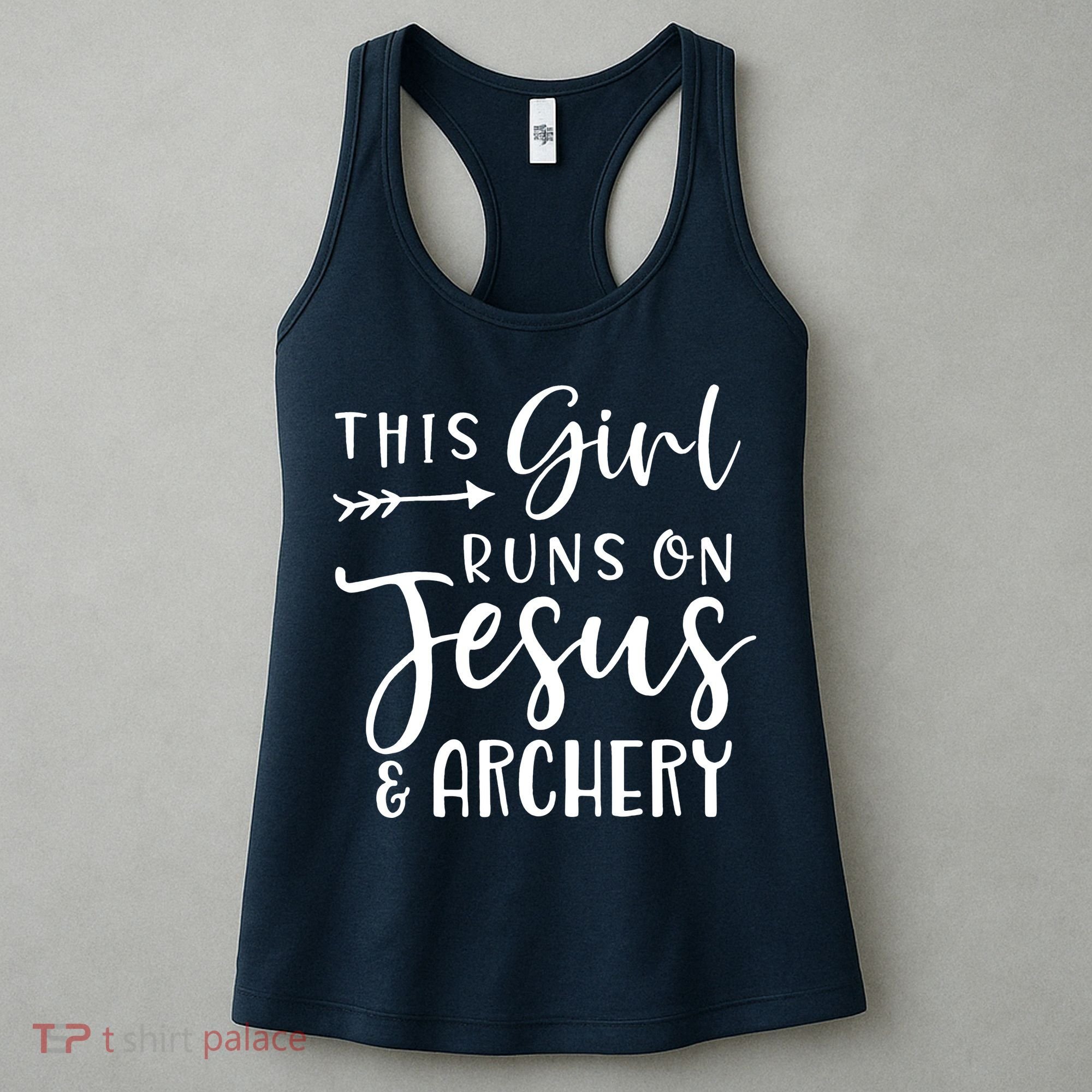This Girl Runs On Jesus And Archery Women's Tank Top