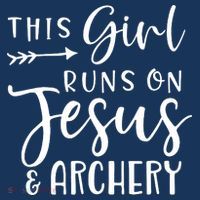 This Girl Runs On Jesus And Archery Baby Bodysuit thumb 2
