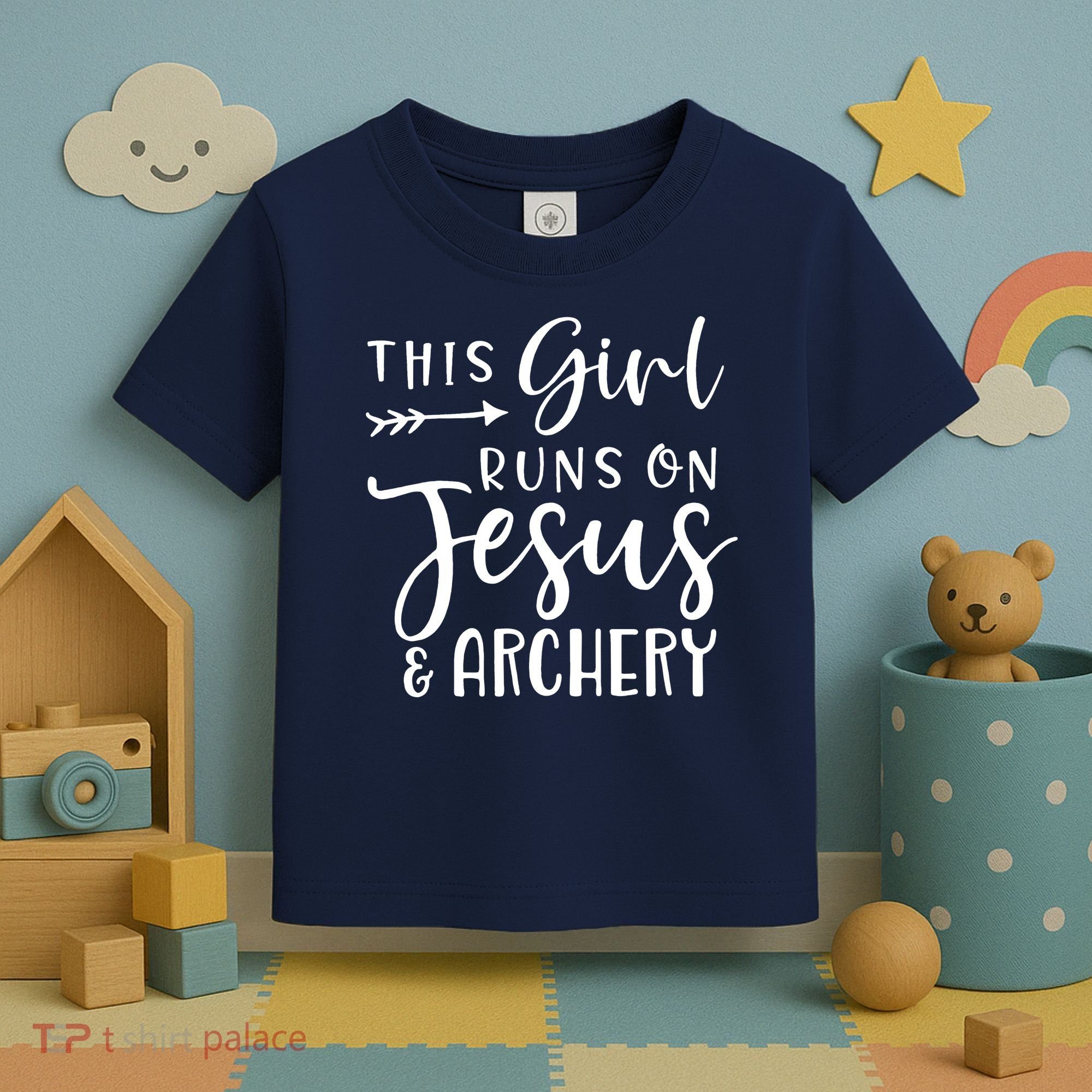 This Girl Runs On Jesus And Archery Toddler T-Shirt