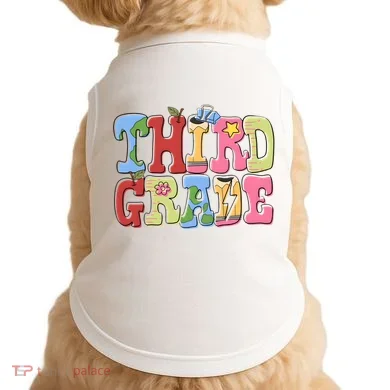 Third Grade Retro Back To School Doggie Tank