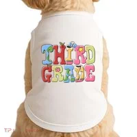 Third Grade Retro Back To School Doggie Tank thumb 0