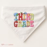 Third Grade Retro Back To School USA-Made Doggie Bandana thumb 0
