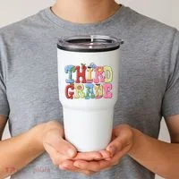 Third Grade Retro Back To School Tumbler thumb 2