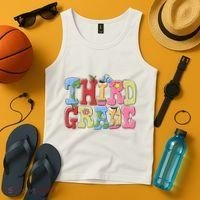 Third Grade Retro Back To School Tank Top thumb 4