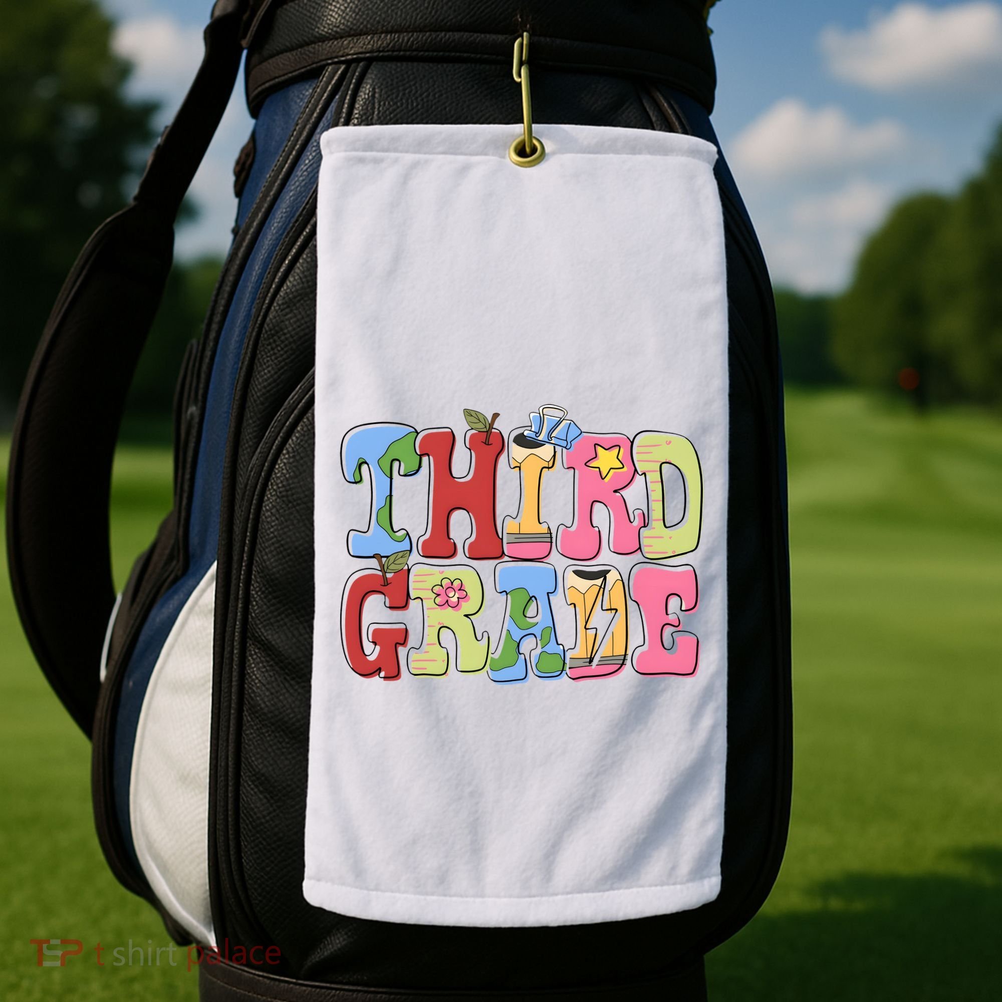 Third Grade Retro Back To School Golf Towel