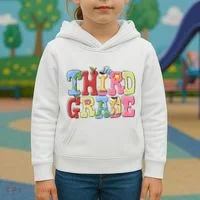 Third Grade Retro Back To School Kids Hoodie thumb 3