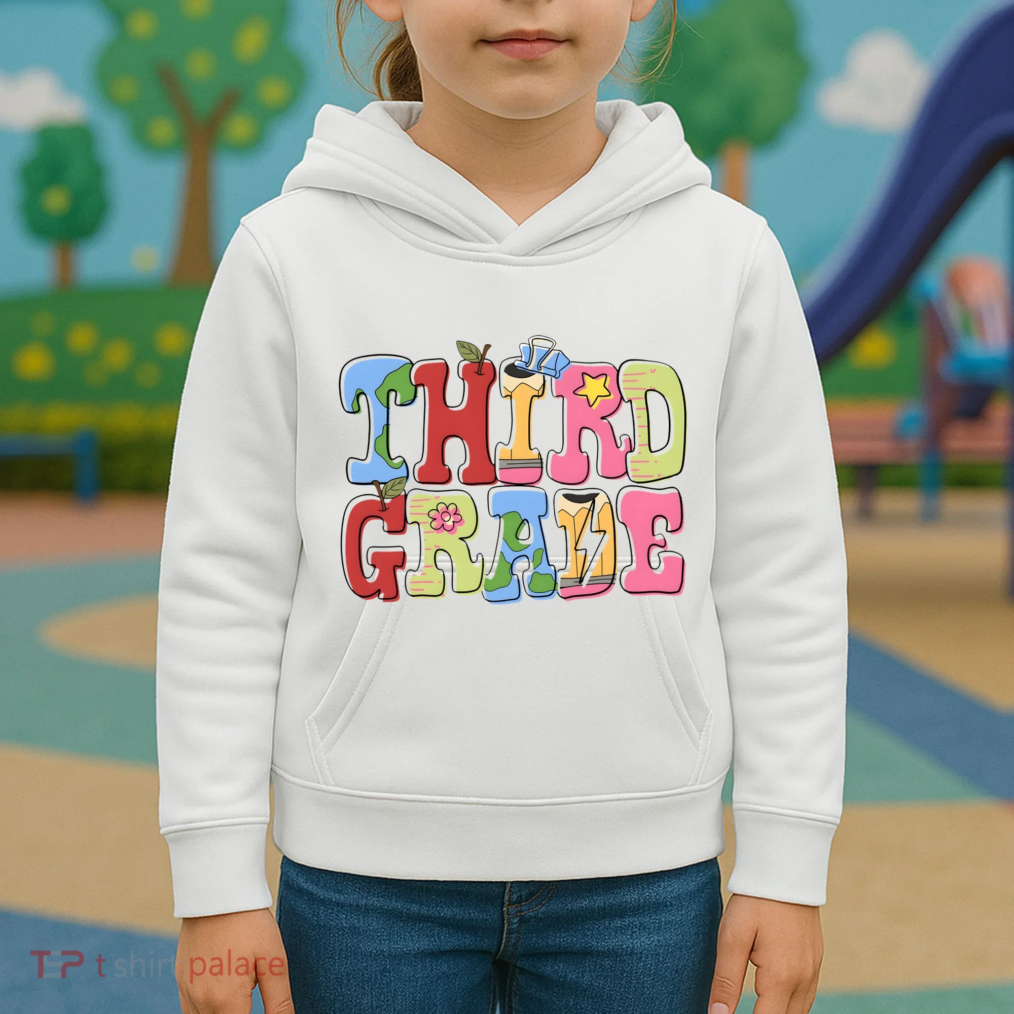 Third Grade Retro Back To School Kids Hoodie