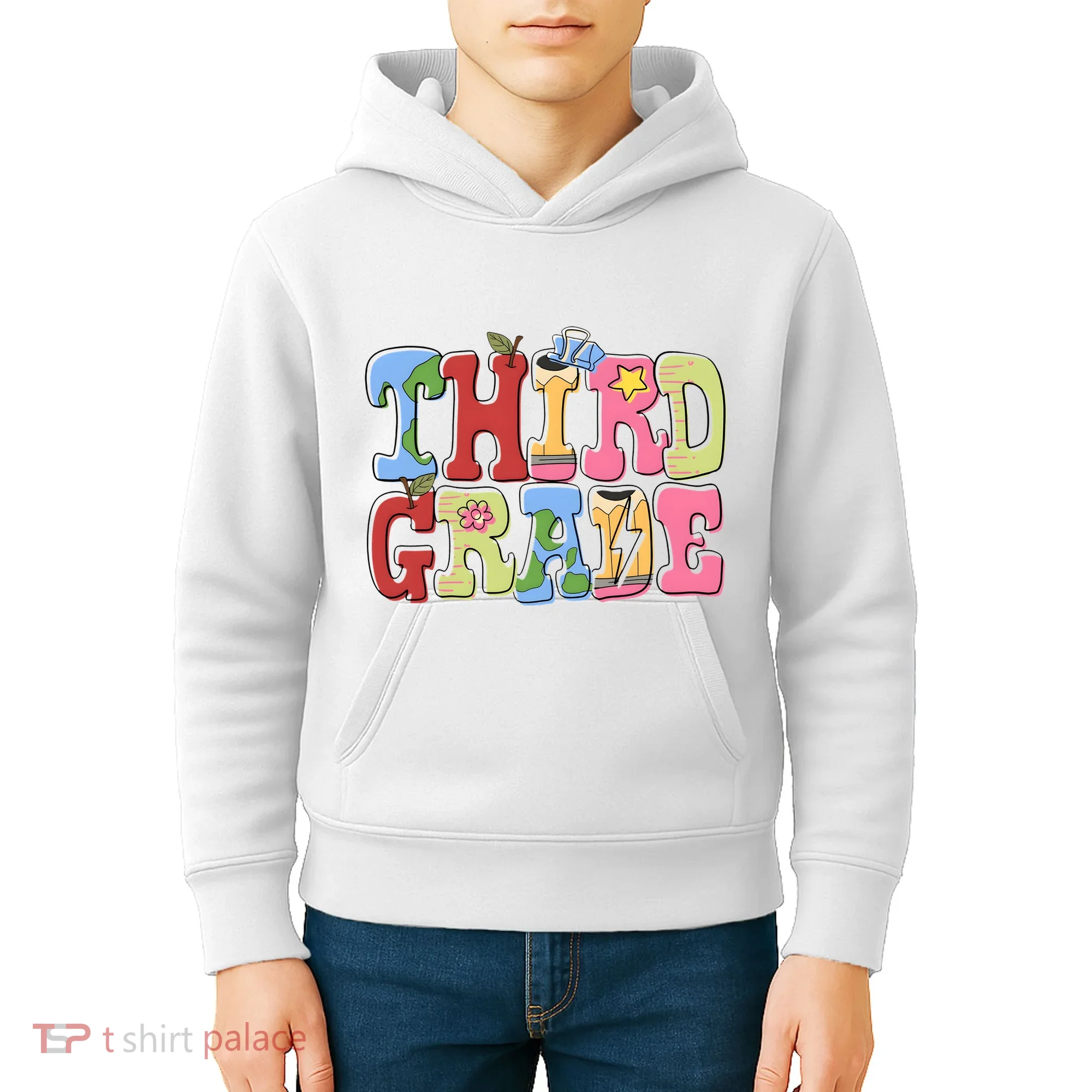 Third Grade Retro Back To School Kids Hoodie