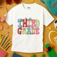 Third Grade Retro Back To School Kids T-Shirt thumb 3