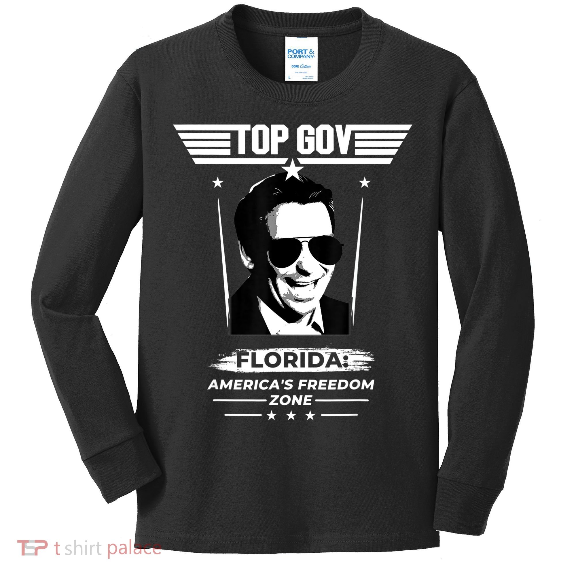 Top Gov Ron DeSantis Florida America's Freedom Zone Top Gov Kids Long Sleeve Shirt