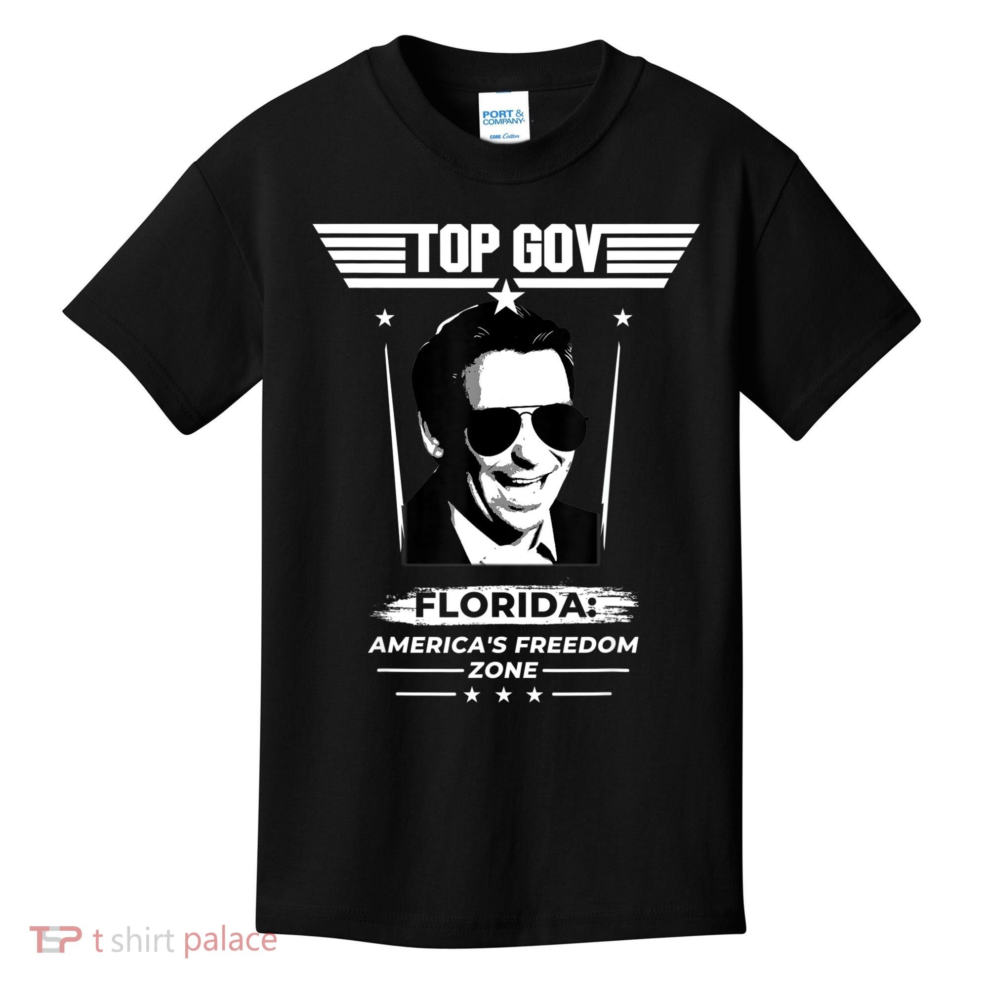 Top Gov Ron DeSantis Florida America's Freedom Zone Top Gov Kids T-Shirt