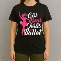 This Girl Runs On Jesus And Ballet Barre Ballerina Chassã© T-Shirt thumb 4