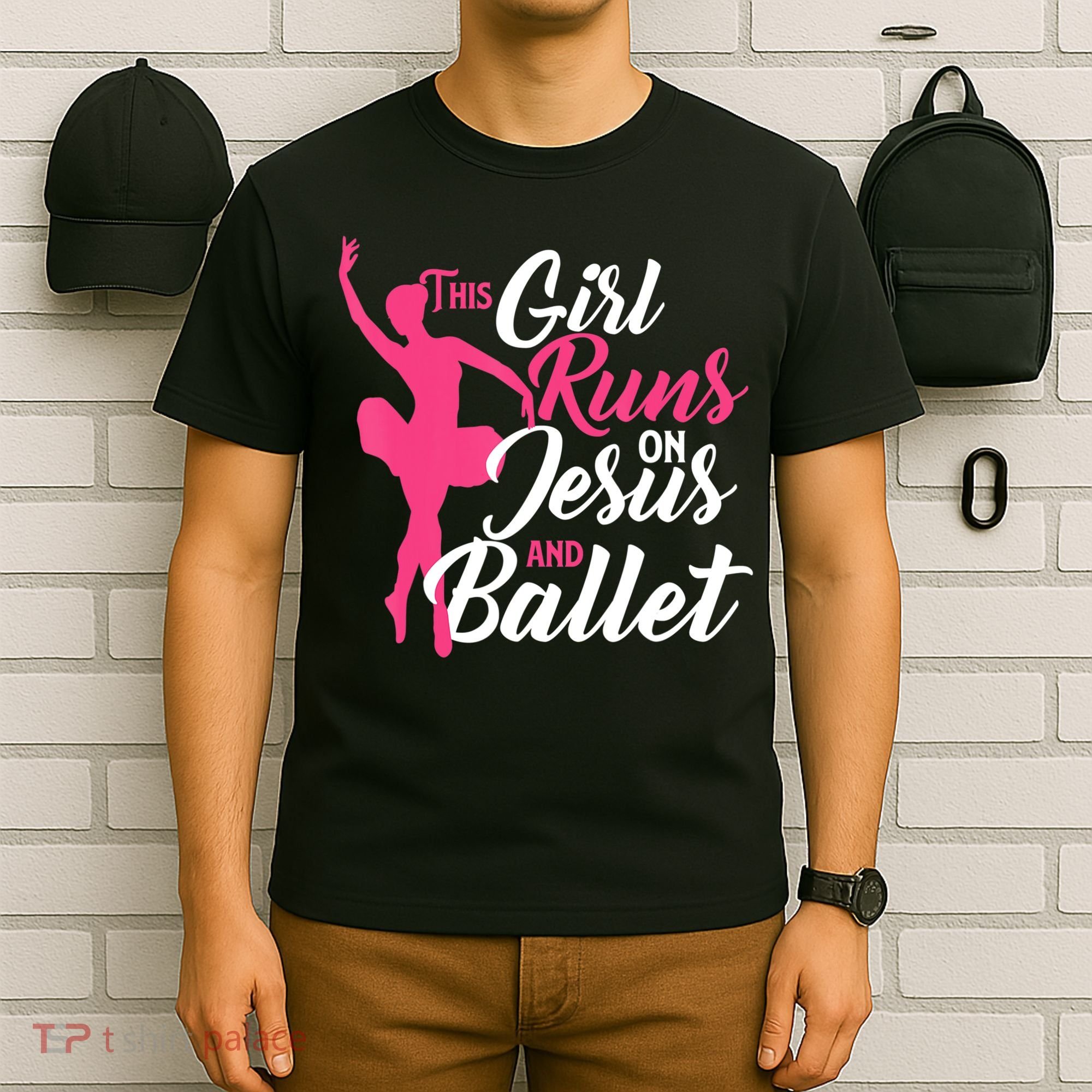 This Girl Runs On Jesus And Ballet Barre Ballerina Chassã© T-Shirt