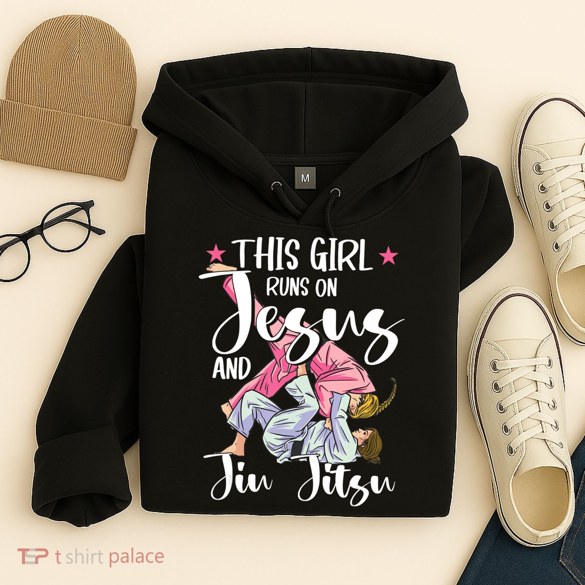 This Girl Runs On Jesus And Jiu Jitsu Hoodie