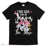 This Girl Runs On Jesus And Jiu Jitsu T-Shirt thumb 0