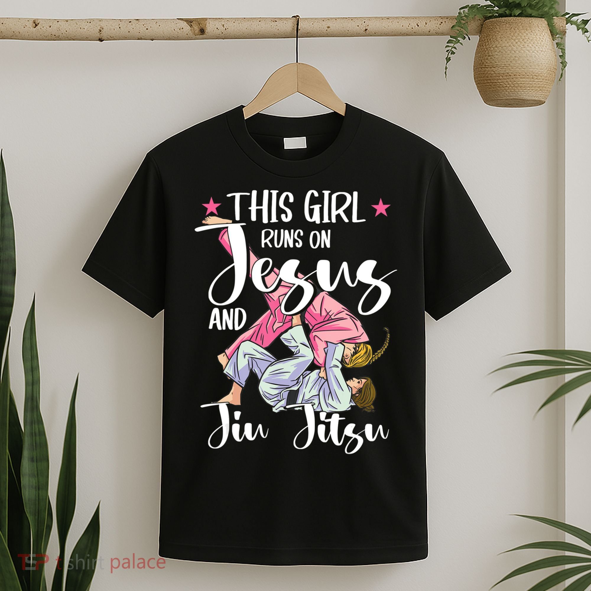 This Girl Runs On Jesus And Jiu Jitsu T-Shirt