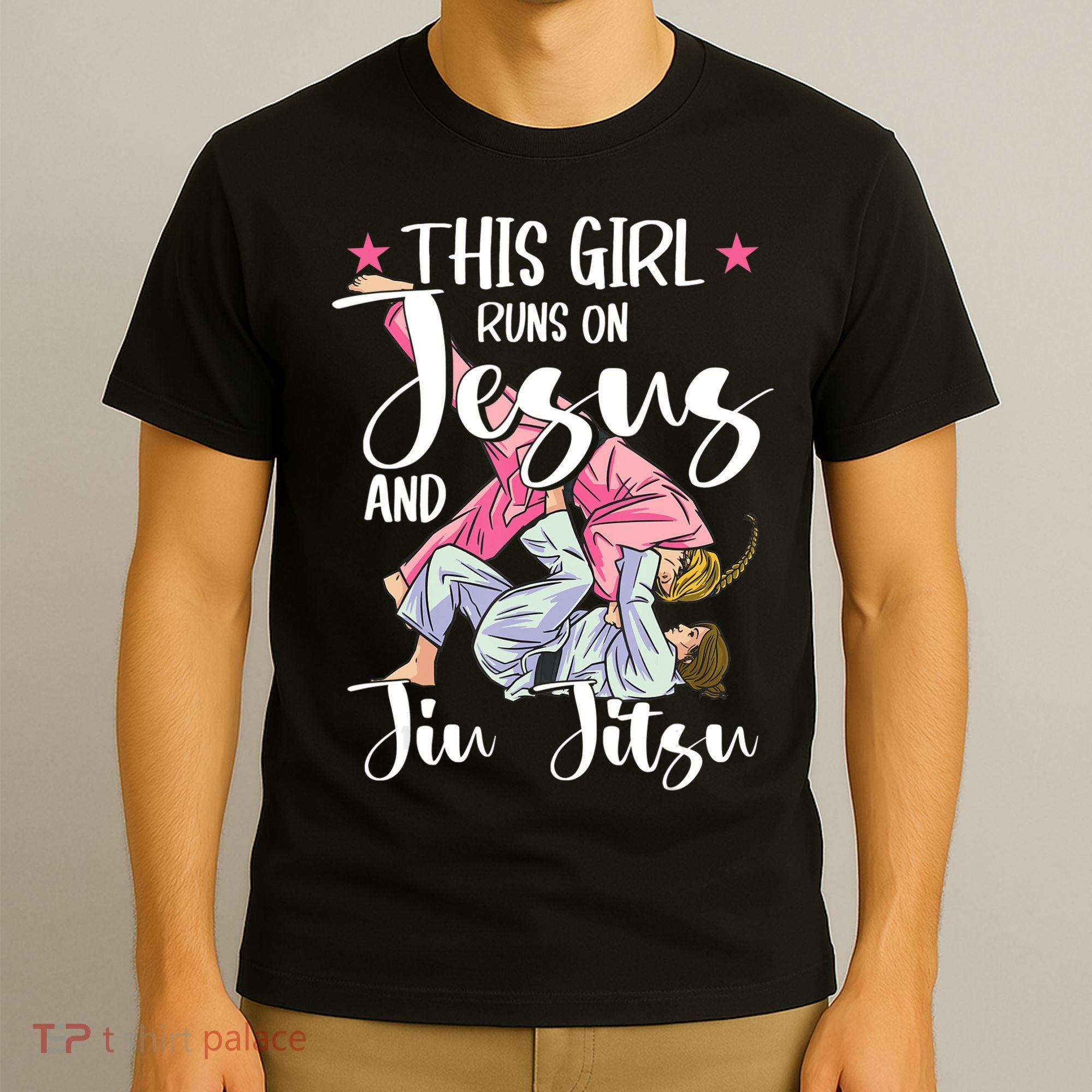This Girl Runs On Jesus And Jiu Jitsu T-Shirt