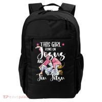 This Girl Runs On Jesus And Jiu Jitsu Backpack thumb 0