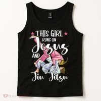 This Girl Runs On Jesus And Jiu Jitsu Tank Top thumb 2
