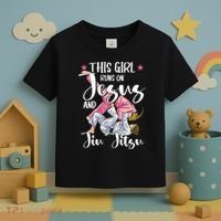 This Girl Runs On Jesus And Jiu Jitsu Toddler T-Shirt thumb 3