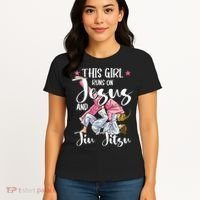 This Girl Runs On Jesus And Jiu Jitsu Women's T-Shirt thumb 4