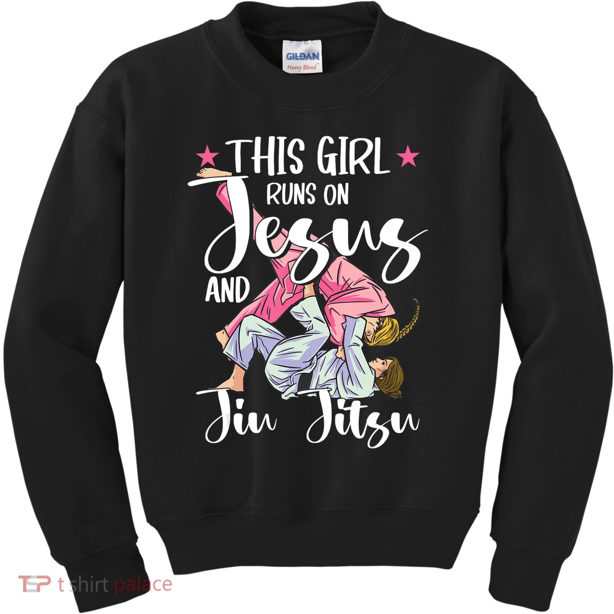 This Girl Runs On Jesus And Jiu Jitsu Kids Sweatshirt