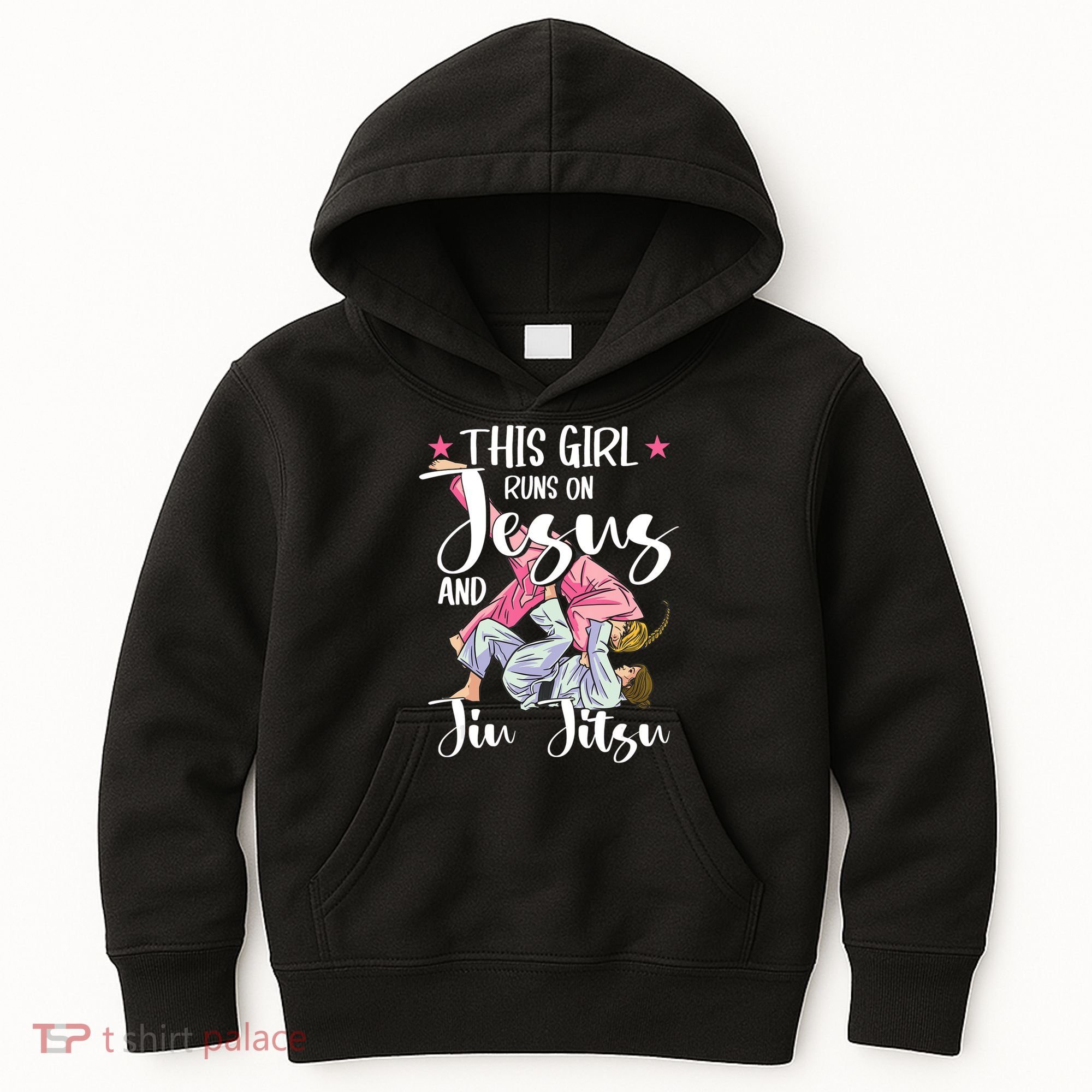 This Girl Runs On Jesus And Jiu Jitsu Kids Hoodie