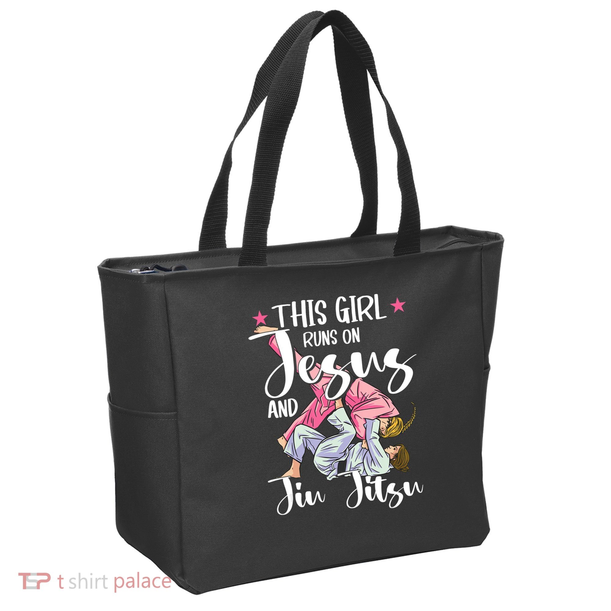 This Girl Runs On Jesus And Jiu Jitsu Tote Bag