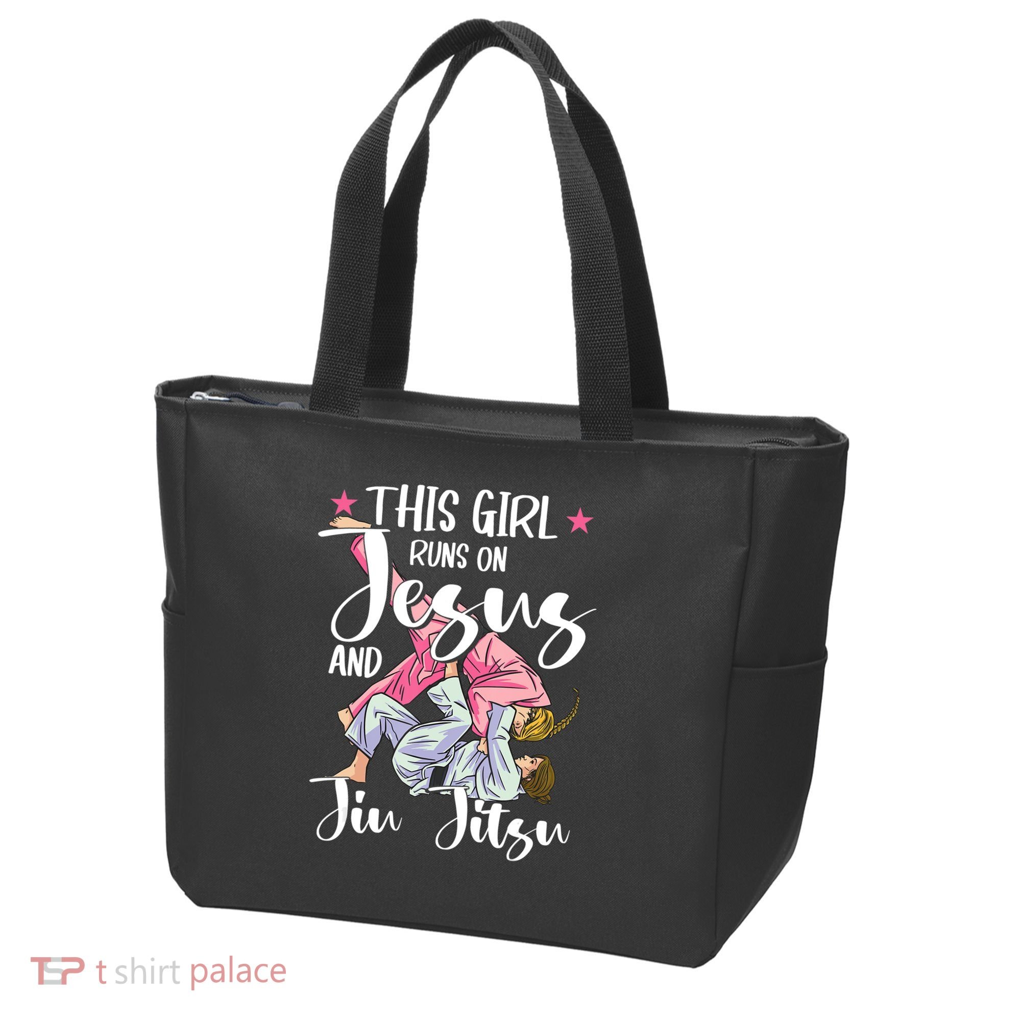 This Girl Runs On Jesus And Jiu Jitsu Tote Bag