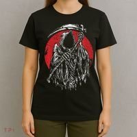 The Grim Reaper Skeleton Skull Death Scythe Grunge Horror T-Shirt thumb 4