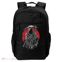 The Grim Reaper Skeleton Skull Death Scythe Grunge Horror Backpack thumb 0
