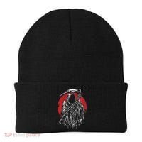 The Grim Reaper Skeleton Skull Death Scythe Grunge Horror Beanie thumb 0