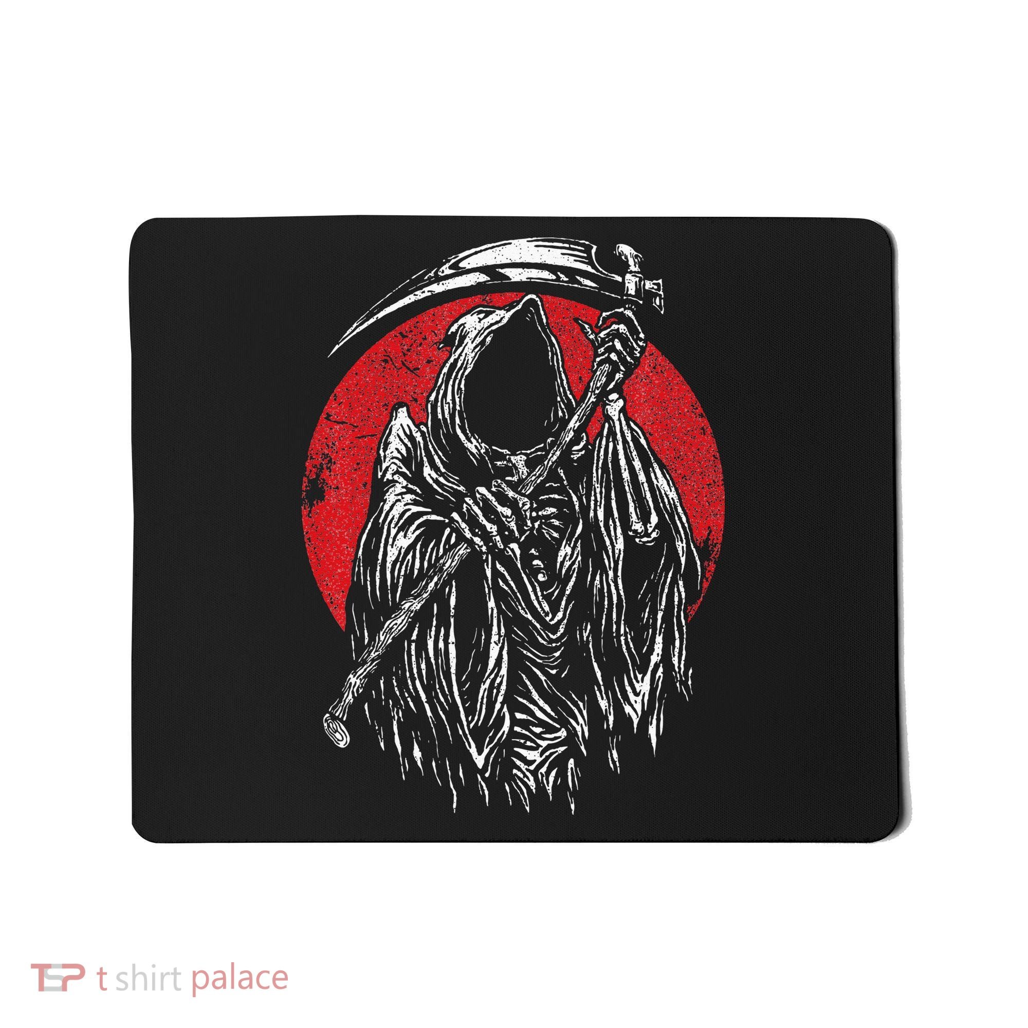 The Grim Reaper Skeleton Skull Death Scythe Grunge Horror Mousepad