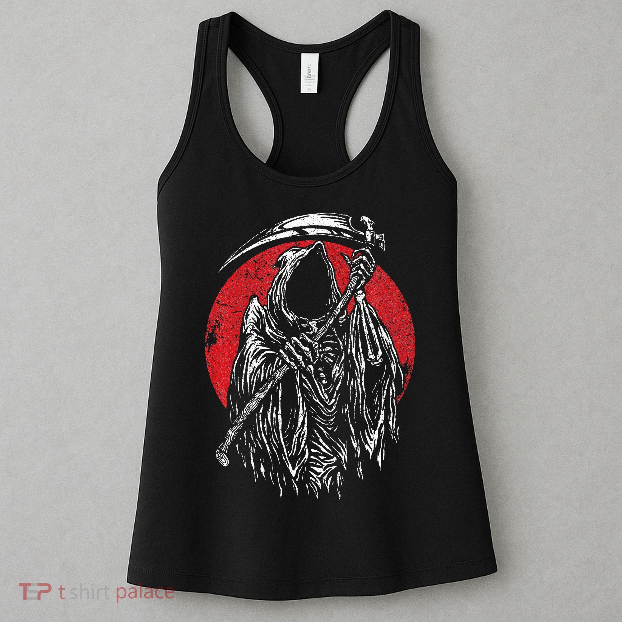 The Grim Reaper Skeleton Skull Death Scythe Grunge Horror Women's Tank Top
