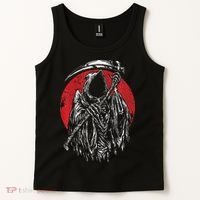 The Grim Reaper Skeleton Skull Death Scythe Grunge Horror Tank Top thumb 2