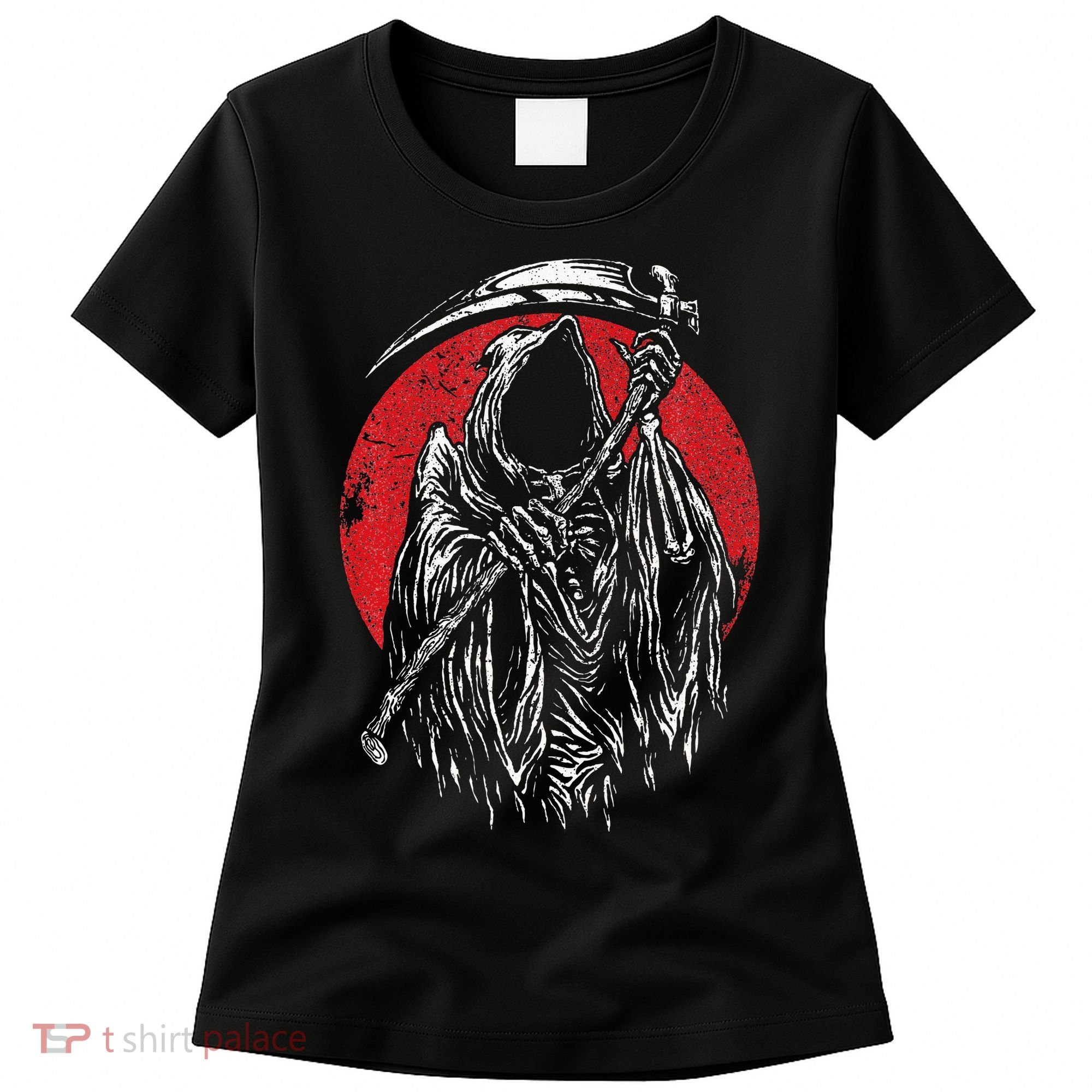 The Grim Reaper Skeleton Skull Death Scythe Grunge Horror Women's T-Shirt