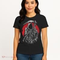The Grim Reaper Skeleton Skull Death Scythe Grunge Horror Women's T-Shirt thumb 4