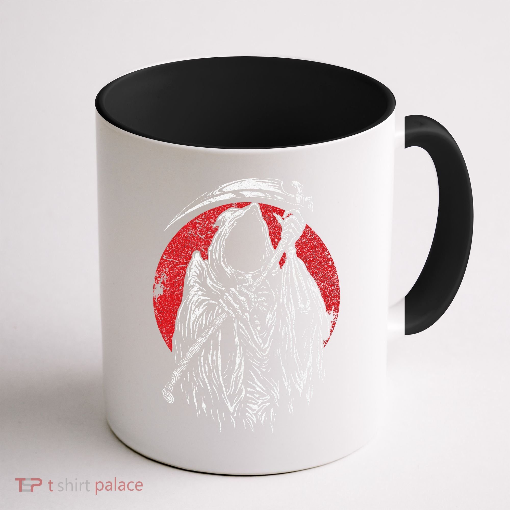 The Grim Reaper Skeleton Skull Death Scythe Grunge Horror Coffee Mug