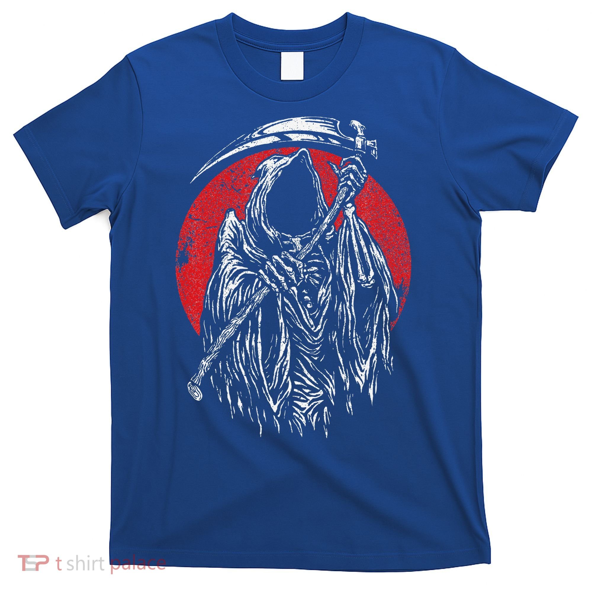 The Grim Reaper Skeleton Skull Death Scythe Grunge Horror T-Shirt