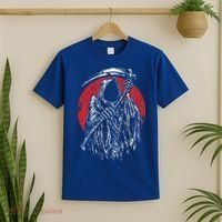 The Grim Reaper Skeleton Skull Death Scythe Grunge Horror T-Shirt thumb 2