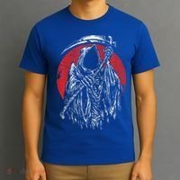 The Grim Reaper Skeleton Skull Death Scythe Grunge Horror T-Shirt thumb 3