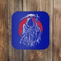 The Grim Reaper Skeleton Skull Death Scythe Grunge Horror Coaster thumb 0